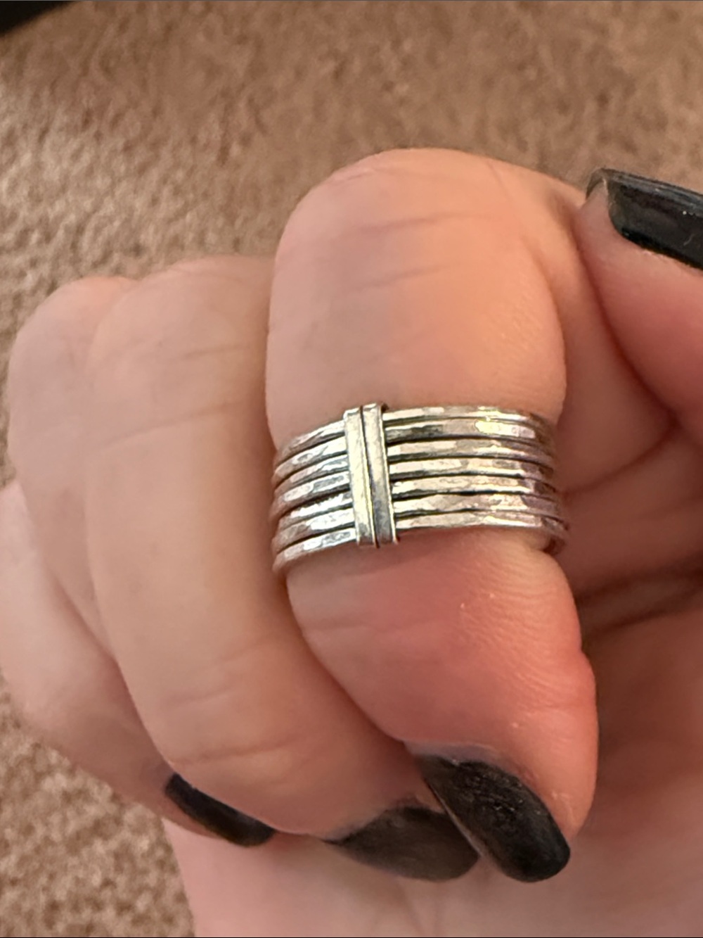 Sterling Silver Multi-Band Silver Stackable Ring - Picture 3 of 3